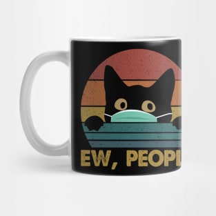 Funny Black Cat Halloween T-shirt Black Cat Face Gift Mug